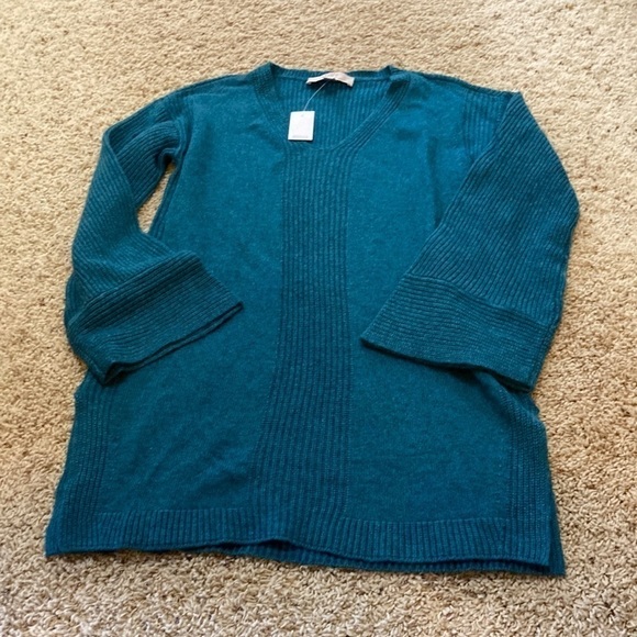 Loft Wool blend chunky long blue sweater size XS - Picture 1 of 3